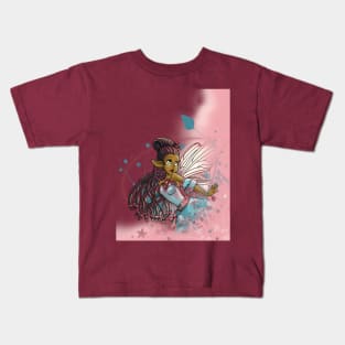 African American Fairy and Flowers Kids T-Shirt